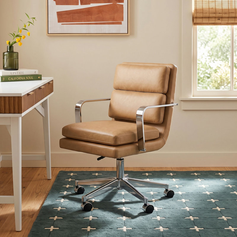 Eponine Task Chair, Palermo Nude Genuine Leather