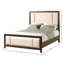 Tête de lit et pied de lit très grand revêtus de bois brun antique avec style traditionnel