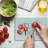 Ambesonne Winter Tempered Glass Cutting Board Hello Text Funny Face Multicolor