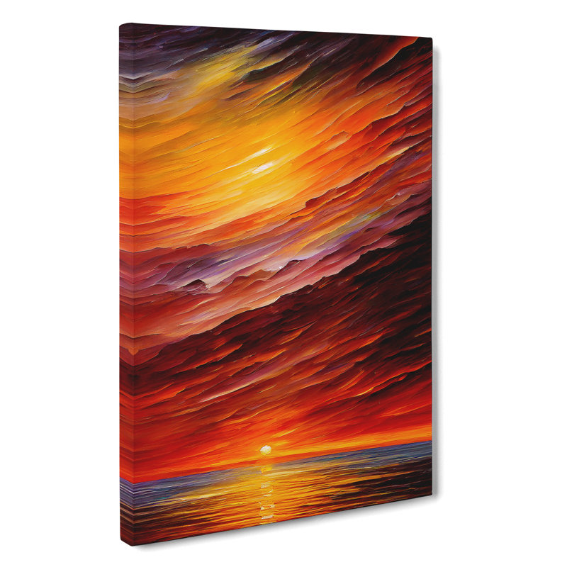 Ocean Sunset View No.1 - Wrapped Canvas, 50cm H x 35cm W x 3cm D