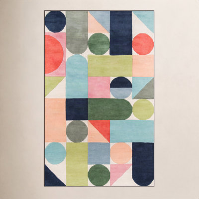 Glory Performance Hand Tufted Wool Geometric Indoor Rug