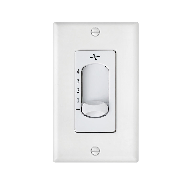 4 Speed Slide Fan Wall Control, White
