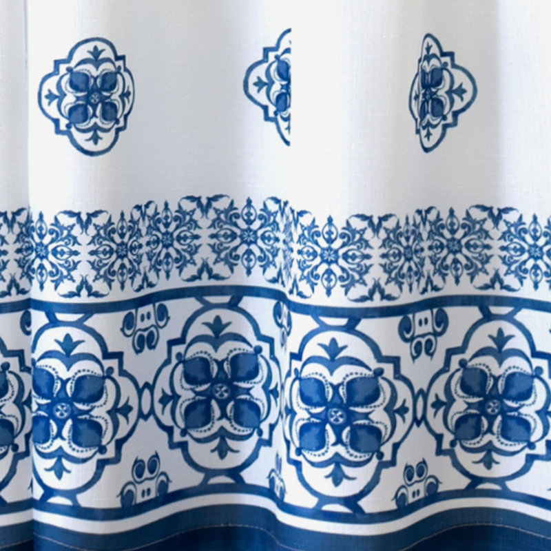 Guven Kitchen Window Valance, Blue