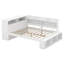 Lit de jour double avec armoires de rangement et armoire à chaussures, lit d'angle en bois avec ports USB-274223249