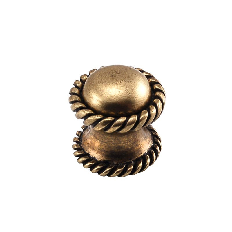 Equestre Mushroom Knob, Antique Brass, 0.875" H x 0.875" W x 1" D
