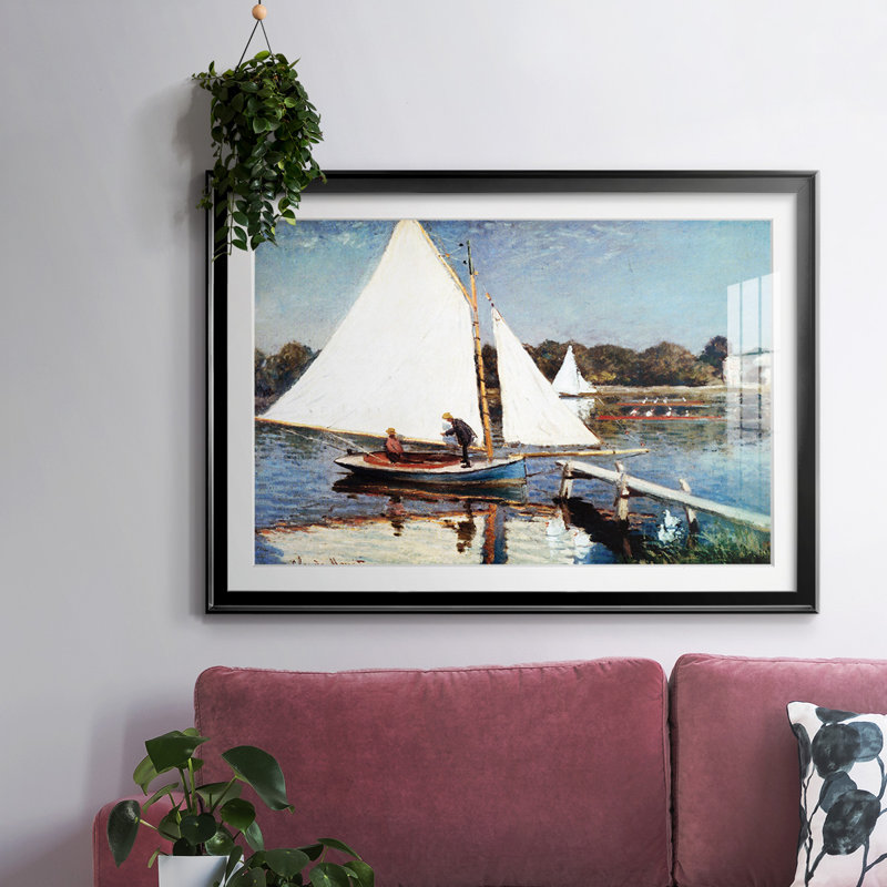 Monet, impression encadrée sur papier par Claude Monet, H 19 po x l 27 po x P 1,5 po, Noir