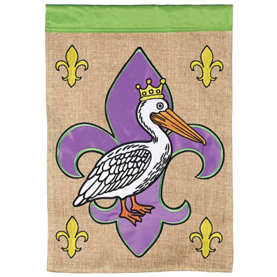 Drapeau de jardin pélican fleur-de-lis