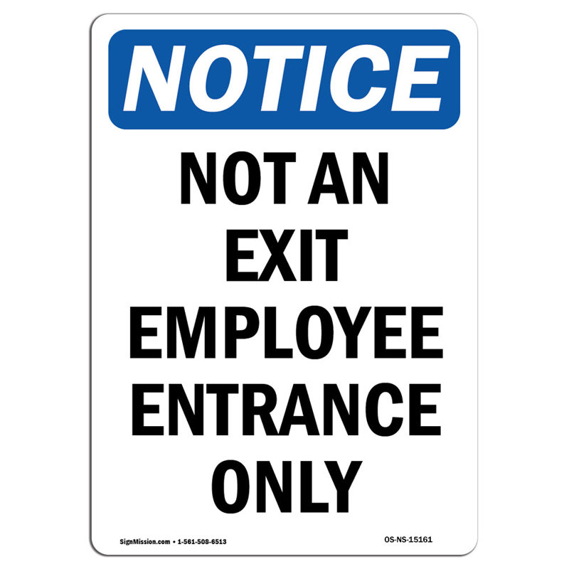 Panneau «Not An Exit employé seulement»