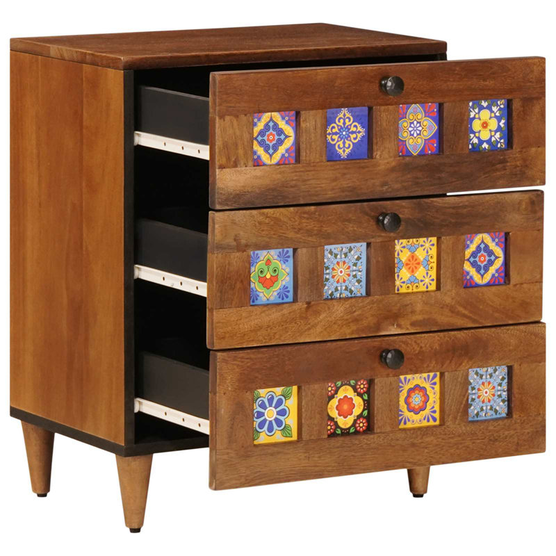 50cm W Solid Wood Bedside Table