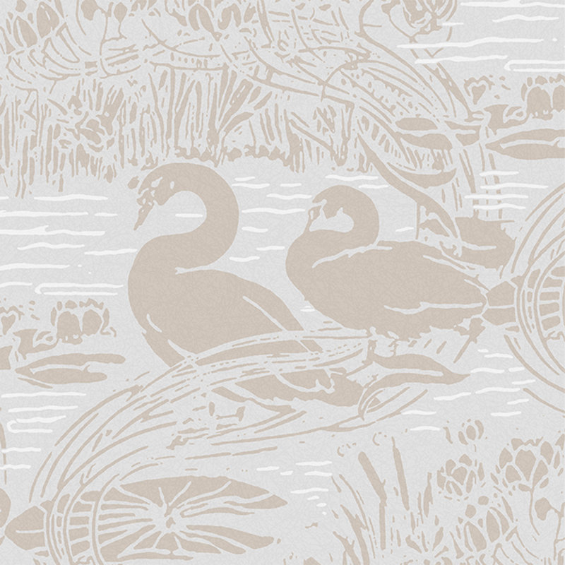 Laura Ashley Swans Dove Grey Wallpaper, Dove Grey