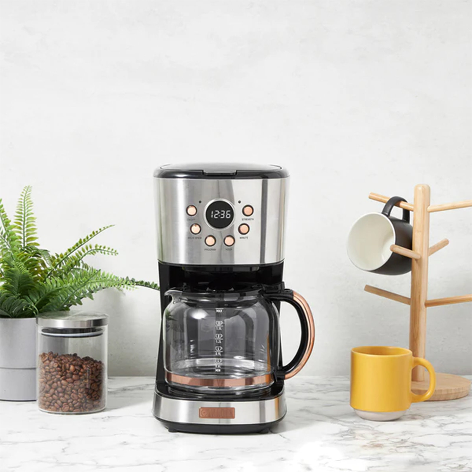 12 Cups Automatic Coffee Machine, Stainess Steel