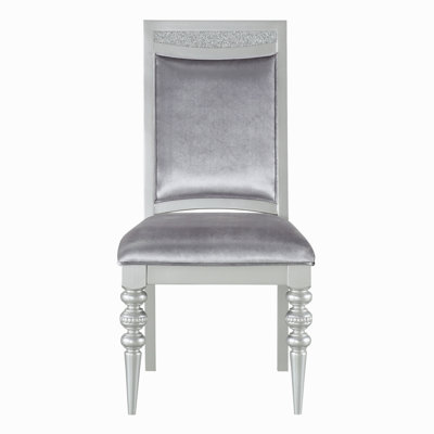 Maverick Fabric & Platinum Finish Side Chair,Upholstered dining room chair,dinning chair,kitchen chair