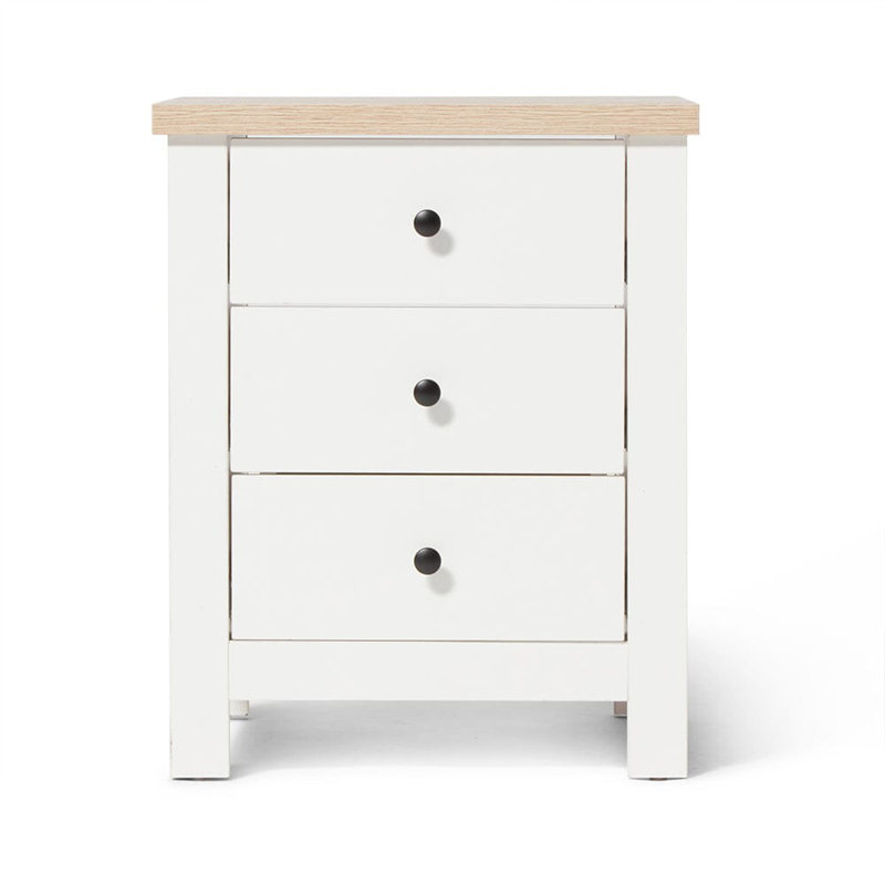 Maryhannah 45cm W Manufactured Wood Bedside Table, Alabaster White
