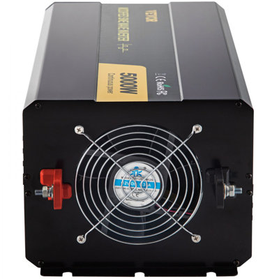 Onduleur de puissance, onduleur à onde sinusoïdale modifiée de 5000 W, convertisseur de voiture DC 12V à AC 110V, avec écran LCD, télécommande, indicateur DEL, prises GFCI inverseur pour camion, véhicule récréatif, bateau, bateau, camping