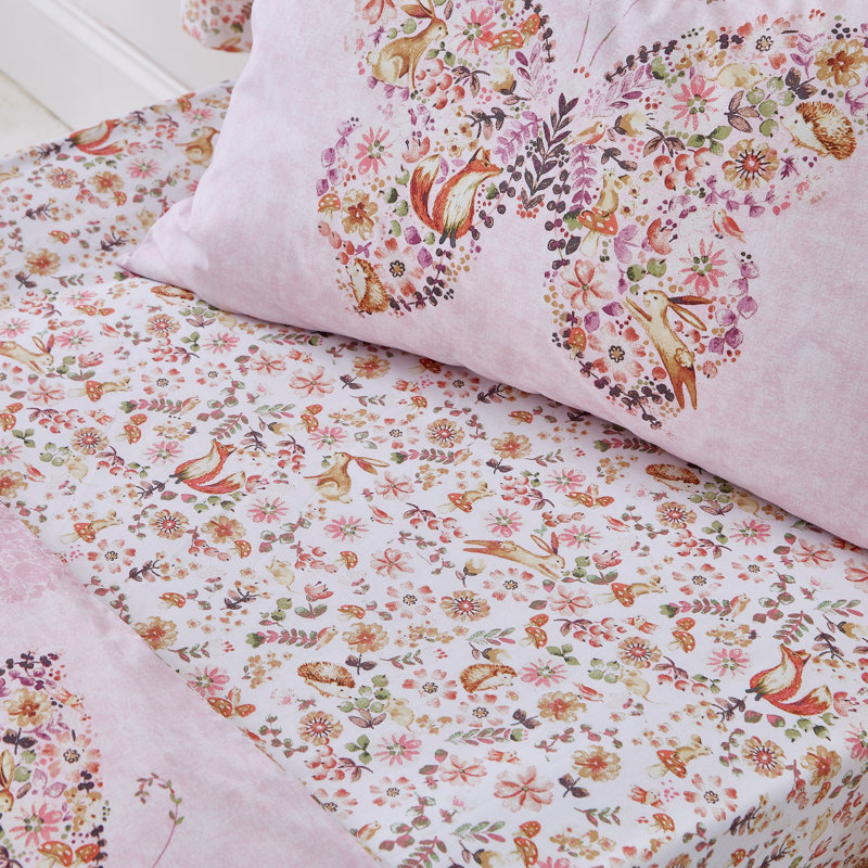 Enchanted Butterfly Fitted Sheet, Double Duvet Cover + 2 Standard Pillowcase