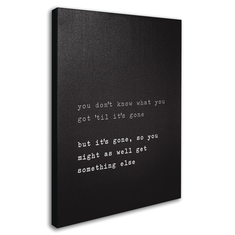 Obtenez quelque chose d’autre-impression d’art graphique sur toile tendue, H 19 po x l 14 po x P 2 po