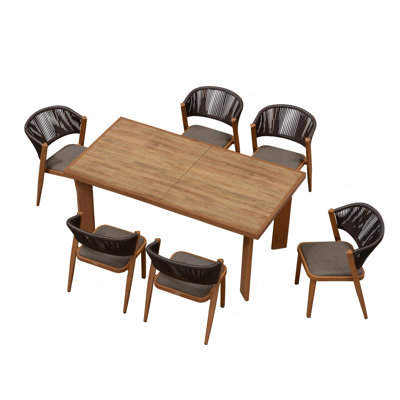 Rectangular 6 - Person  Aluminum Dining Set with Cushions