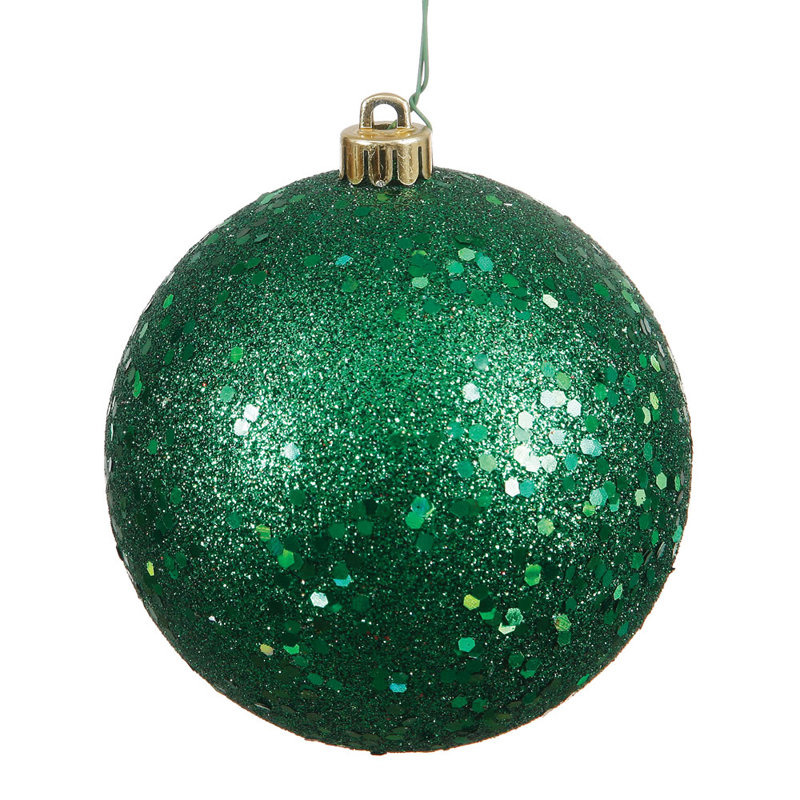 Décoration de boule décorative des Fêtes, H 4,75 po x l 4,75 po x P 4,75 po, Émeraude