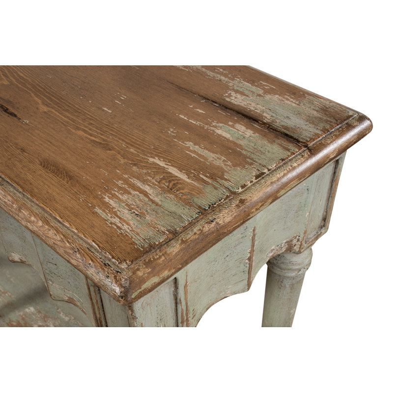 Chantal 93'' W Solid Wood Console Table, Natural Pine/Sage