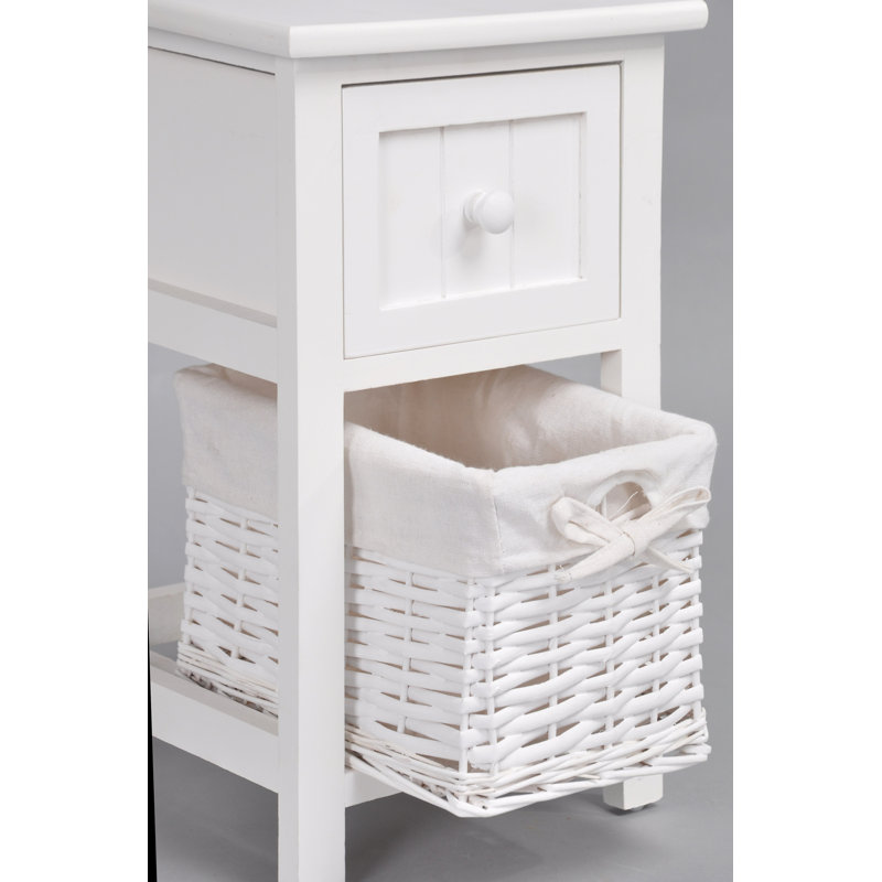 Shea 28cm W Solid + Manufactured Wood Bedside Table