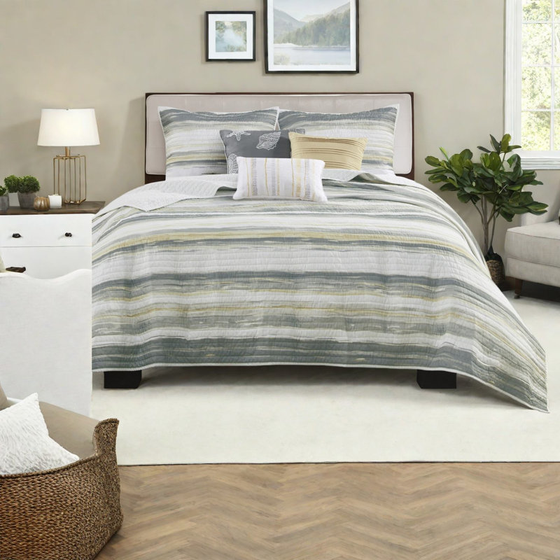 Ensemble de literie réversible 6 pièces, rembourrage en coton Coastal Home Comfort