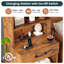 Table de chevet haute de 51,8 po avec station de charge et lumières DEL Manech pour chambre d'enfant, brun rustique Manech-71238993