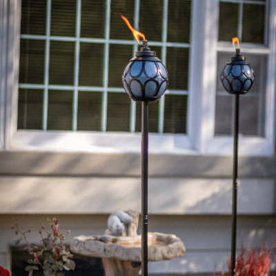 TIKI Brand Easy Install 64 Inch TIKI Torch Metal Globe