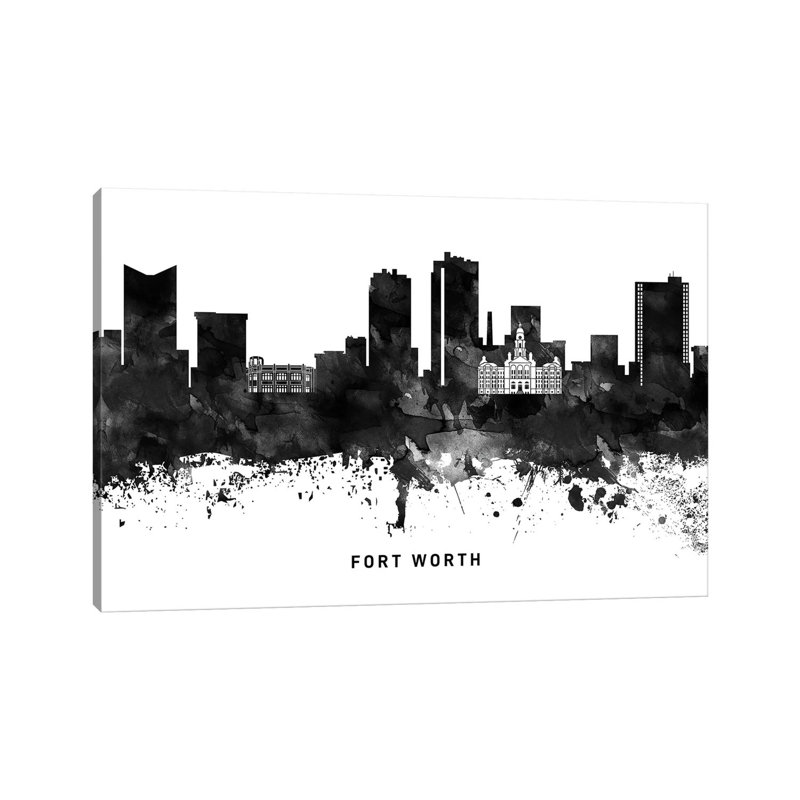 Fort Worth Skyline by WallDecorAddict - Wrapped Canvas Print, 20.32cm H x 30.48cm W x 1.91cm D