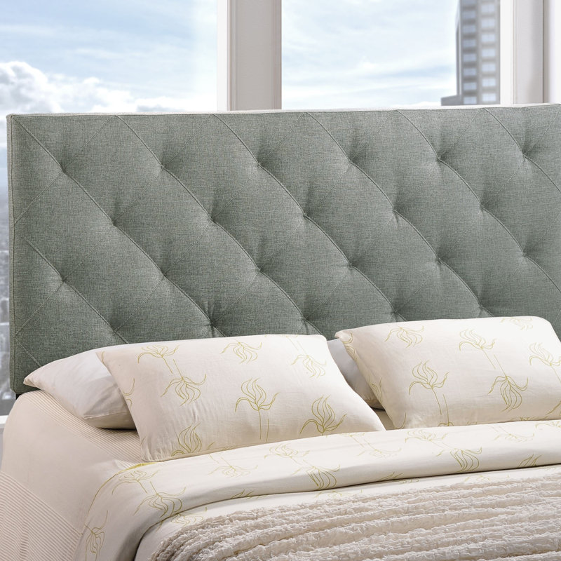 Tête de lit en tissu Theodore, gris, Double