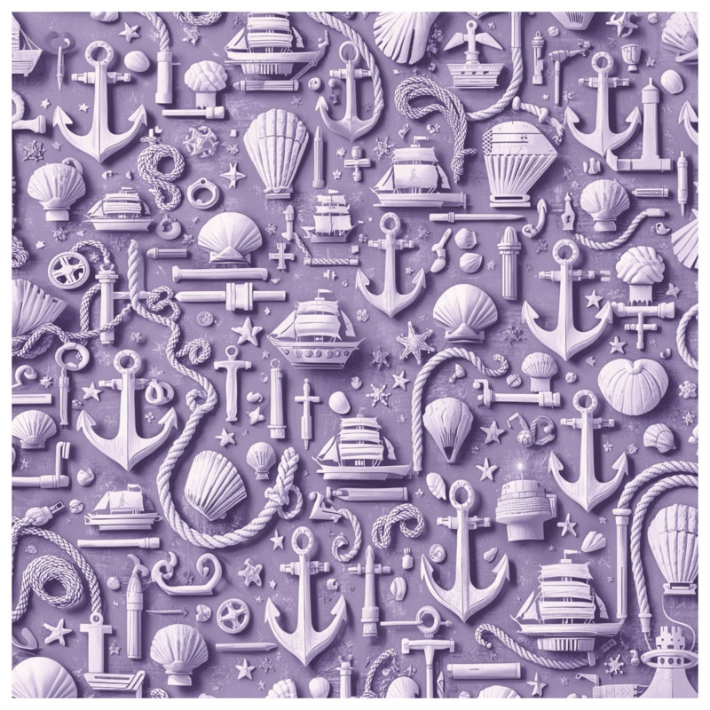 Nautical Elements Anchors Shells Duvet Covers, Queen