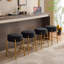 24 po de hauteur, tabourets de bar ronds, ensemble de 2 - tabourets de salle à manger rembourrés contemporains - comprend des pieds de support robustes