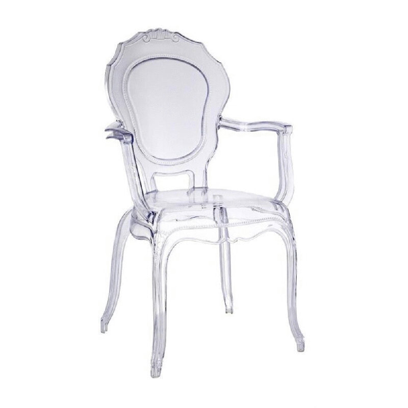 Chaise de salle à manger en acrylique avec accoudoirs