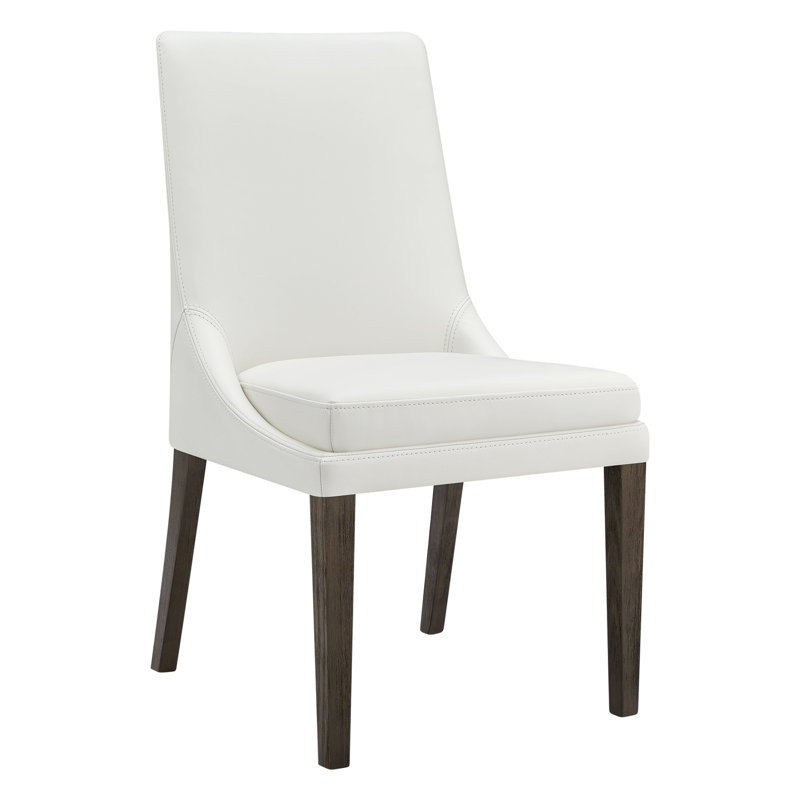 Chaise d'appoint en cuir Niara, Cuir véritable blanc