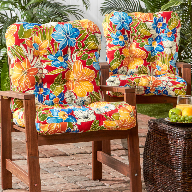Lester Outdoor Chair Cushion, Aloha Red, 2, 21" H x 21" W x 21" D