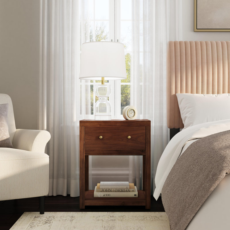 Celine 21" 1-Drawer Nightstand, Walnut