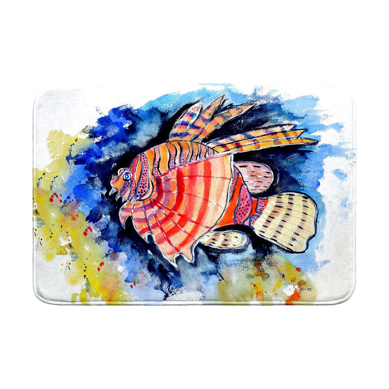 Betsy's Lion Fish Bath Mat, 36" L x 24" W