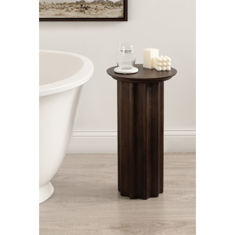 Table d'appoint Scalloped, Brun
