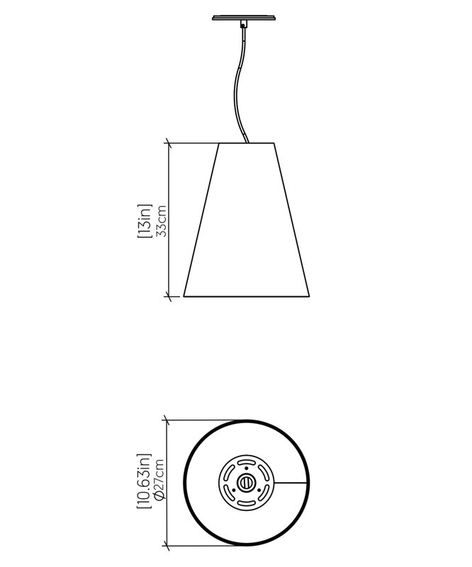 Conical 1 - Light Pendant, American Walnut