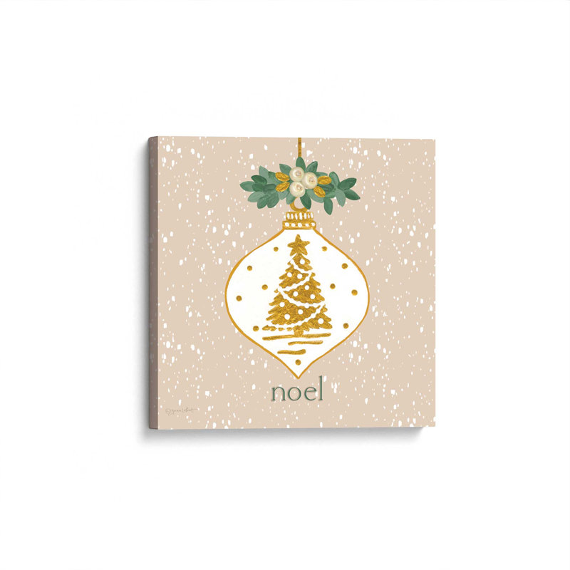 «Snowy Noel Ornament» par Annie Lapoint, reproduction d'art, H 20 po x l 20 po, Ne s’applique pas, Toile non encadrée