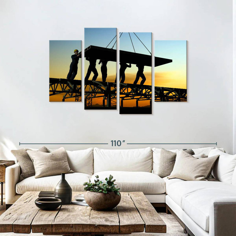 Lelend Construction Site Workers, 48" H x 75" W