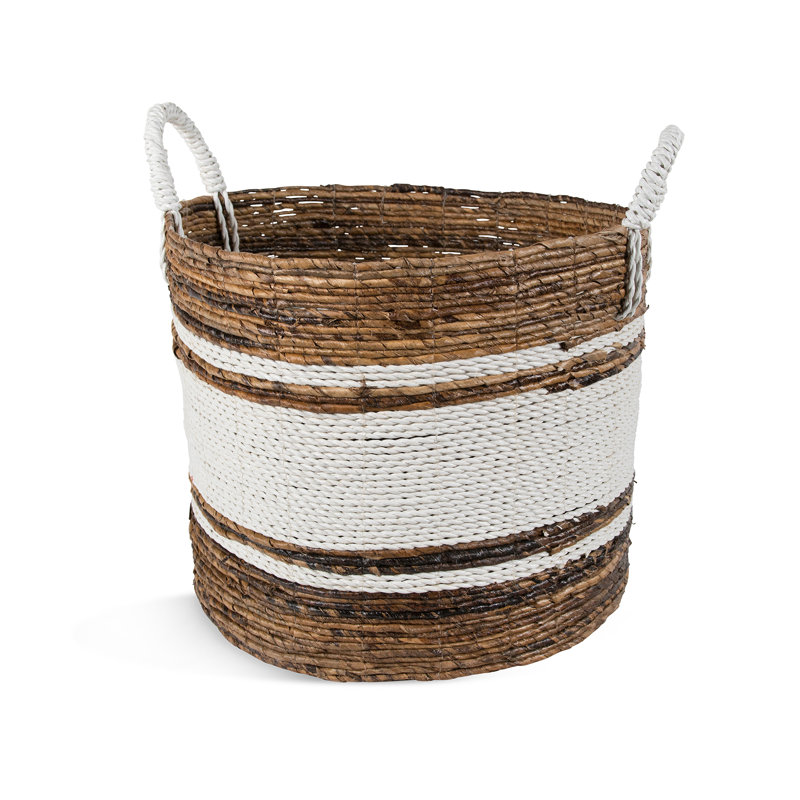 Ibolili Wicker Decorative Basket, Natural Trim