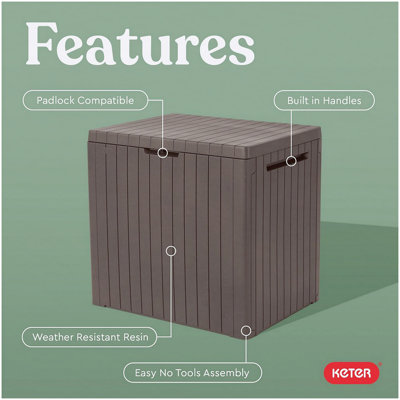 Boîte de rangement extérieure en résine 30 gallons