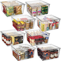 Lot de 2 Boîtes de Rangement Frigo Transparent-Bacs de Rangement Convient  pour Le Congélateur,Cuisine, Salle de Bain - sans BPA