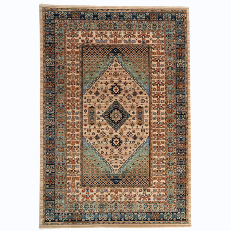 Lyshon Performance Wool Oriental Indoor Rug, Rectangle 5'3" x 7'10"