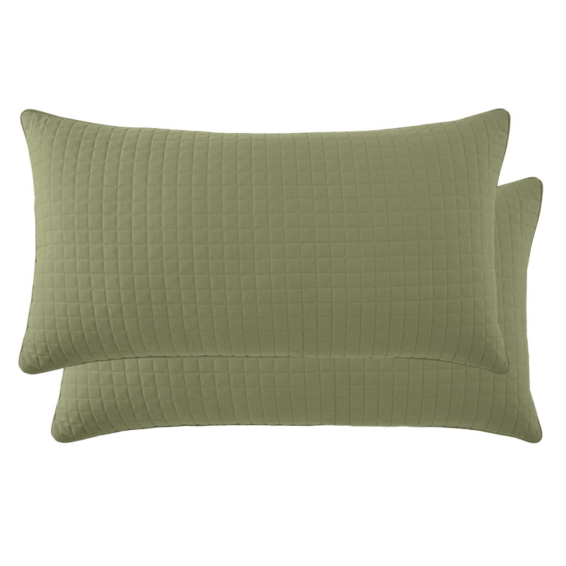 Taies d'oreiller matelassées Vilano de Southshore Fine Linens, en microfibre doublement brossée, à coutures carrées et bords passepoilés, lot de 2, 51 x 91 cm, vert sauge