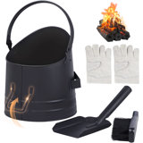 All-In-One Fireplace Cleaning Set: Ash Bucket, Shovel, Broom, And Gloves - Durable And Safe