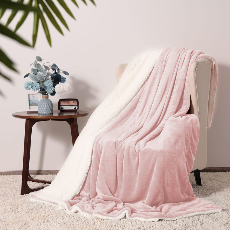 Couverture en molleton doux Microplush, Grand lit, Rose