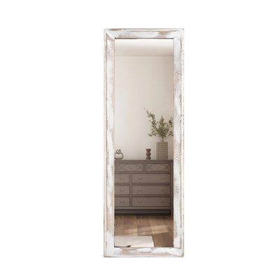 Full Length Mirror with Wood Framed Modern Large Wall Mirrors Rectangle, (Solid Color)