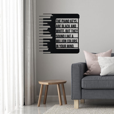 Clés de piano, art mural en métal, signe de citation de musique, décoration murale inspirante, cadeau de musicien, cadeau de pianiste, pièce de musique, décor de Studio