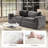 Cioffi 88"w Oversized 2 Piece Down Blend Modular Cloud Loveseat Sofa with Removable Cushion Cover-735702544